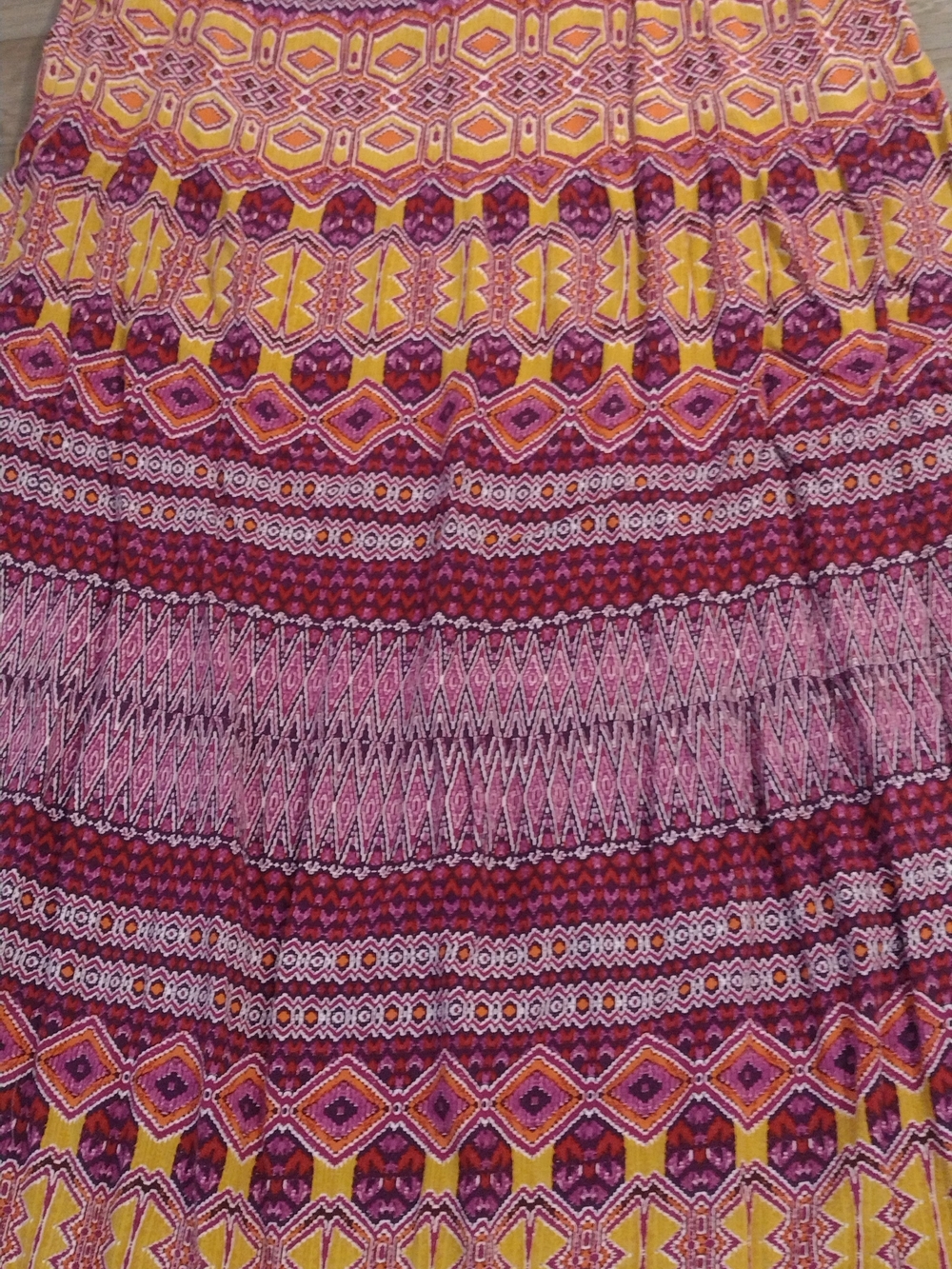 Mossimo Supply Co. Pink Yellow Geometric Tiered Maxi Skirt - Picture 5 of 7